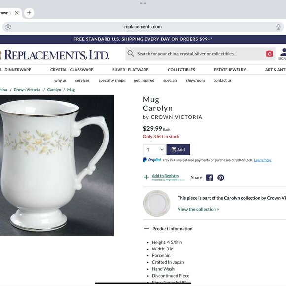 Crown Victoria - Carolyn - retired Mug - Picture 1 of 6